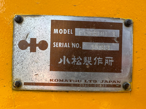 035.03 Komatsu PC38UU Mini Excavator S/N 2033