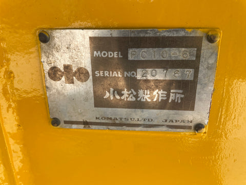 025.02 Komatsu PC10-6 Mini Excavator S/N 20767