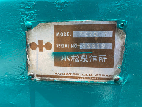 025.04 Komatsu PC20-7 Mini Excavator S/N 38819