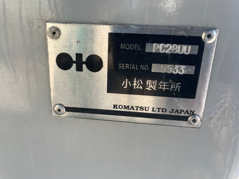 025.06 Komatsu PC28UU Mini Excavator S/N 5533