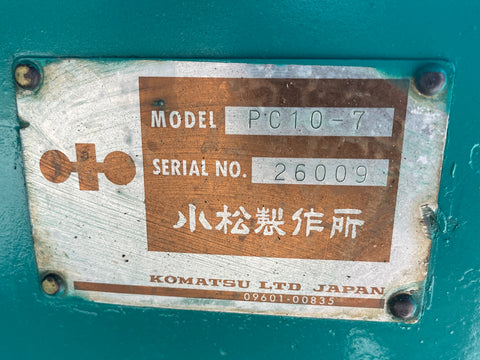 026.02 Komatsu PC10-7 Mini Excavator S/N 26009