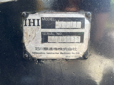 027.06 IHI 30UJ Mini Excavator S/N AA001839