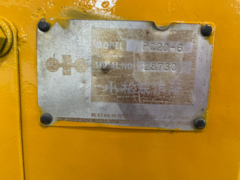 018.03 Komatsu PC20-6 Mini Excavator S/N 28730