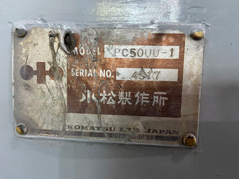 018.07 Komatsu PC50UU Mini Excavator S/N 4517