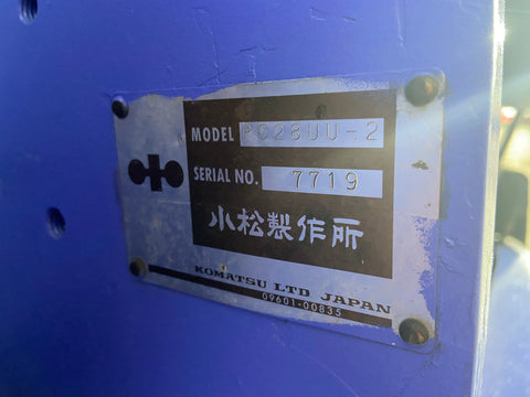019.04 Komatsu PC28UU-2 Mini Excavator S/N 7719