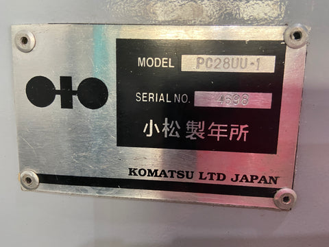 019.03 Komatsu PC28UU Mini Excavator S/N 4698