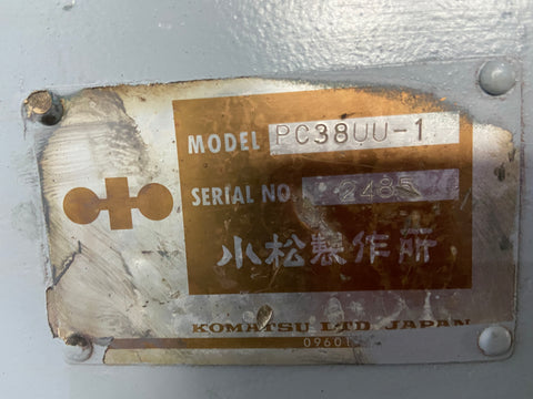 020.06 Komatsu PC38UU Mini Excavator S/N 2485