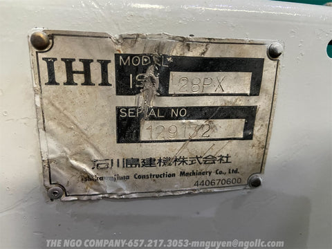 017.06 IHI IS-28PX Mini Excavator S/N 129132