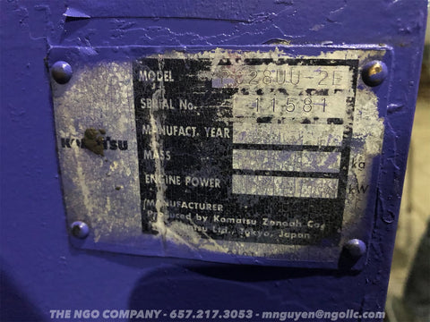 009.03 Komatsu PC28UU-2E Mini Excavator S/N 11581