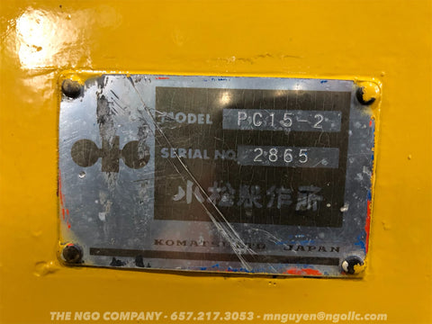 010.06 Komatsu PC15-2 Mini Excavator S/N 2865