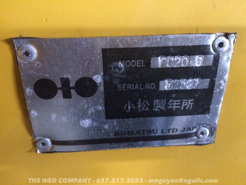 010.02 Komatsu PC20-6 Mini Excavator S/N 32387