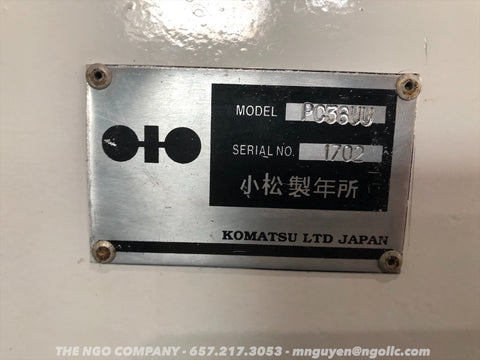 011.05 Komatsu PC38UU Mini Excavator S/N 1702