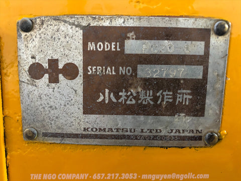 013.04 Komatsu PC20-6 Mini Excavator S/N 32797