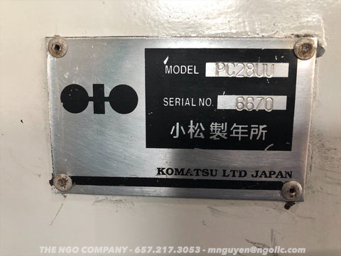 011.03 Komatsu PC28UU Mini Excavator S/N 6670