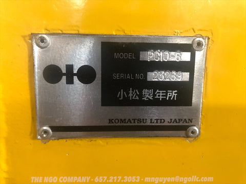 014.02 Komatsu PC10-6 Mini Excavator S/N 23289