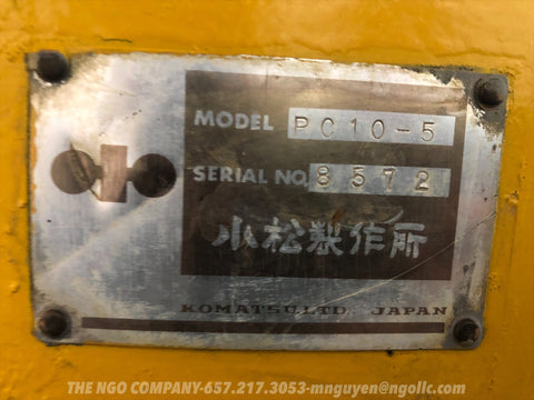 015.02 Komatsu PC10-5 Mini Excavator S/N 8572