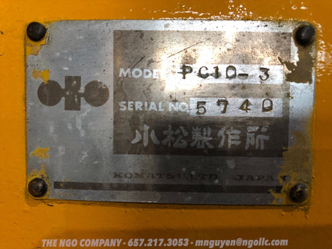 012.01 Komatsu PC10-3 Mini Excavator S/N 5740