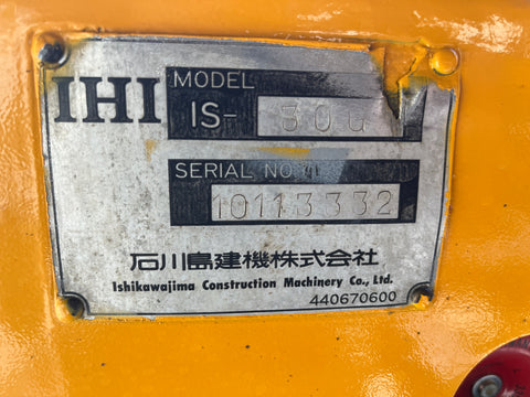 031.06 IHI IS30G Mini Excavator S/N 10113332